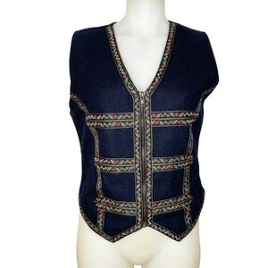 Wool Blend Folk Vest